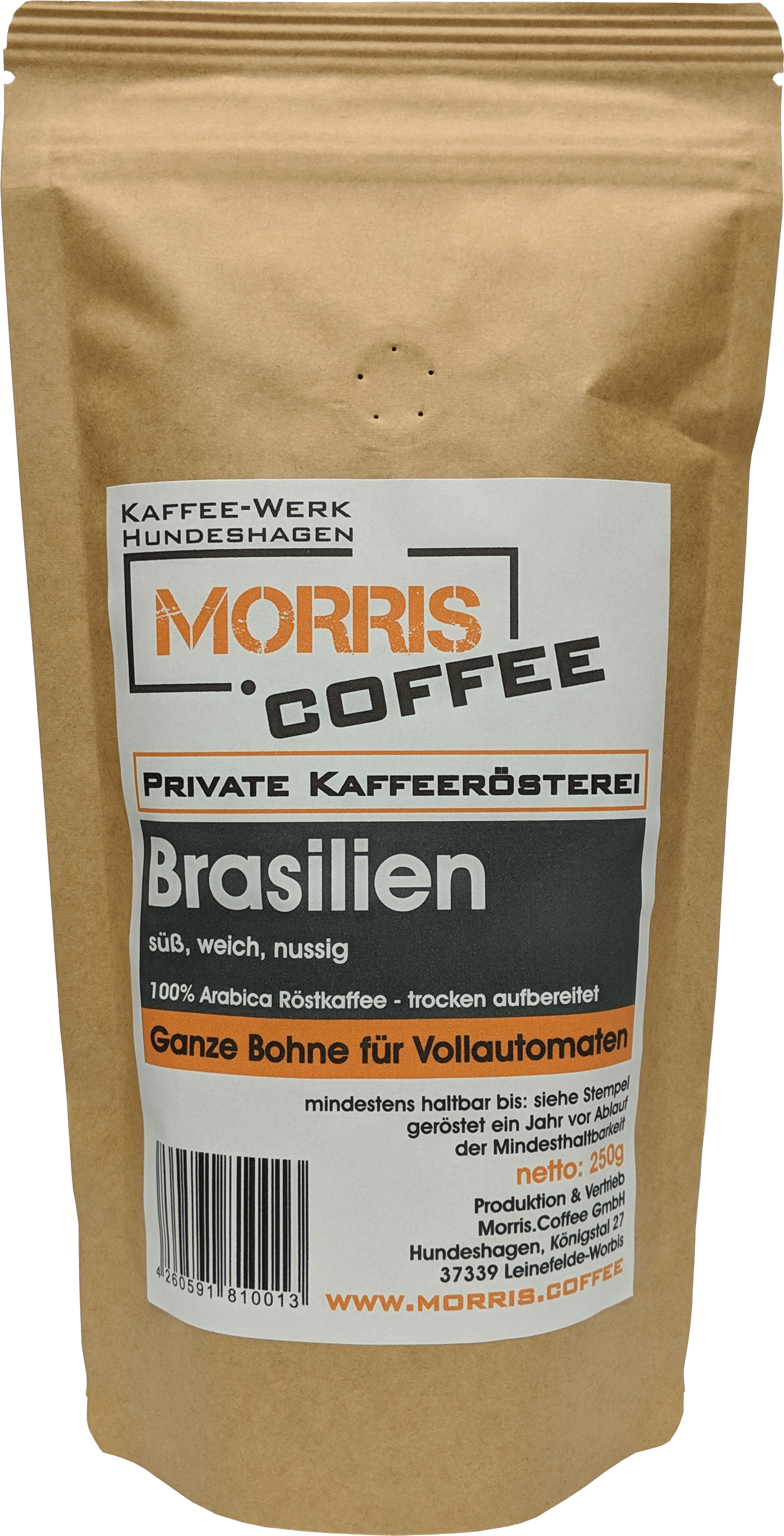 Kaffee aus Brasilien - 250 g - ganze Bohne