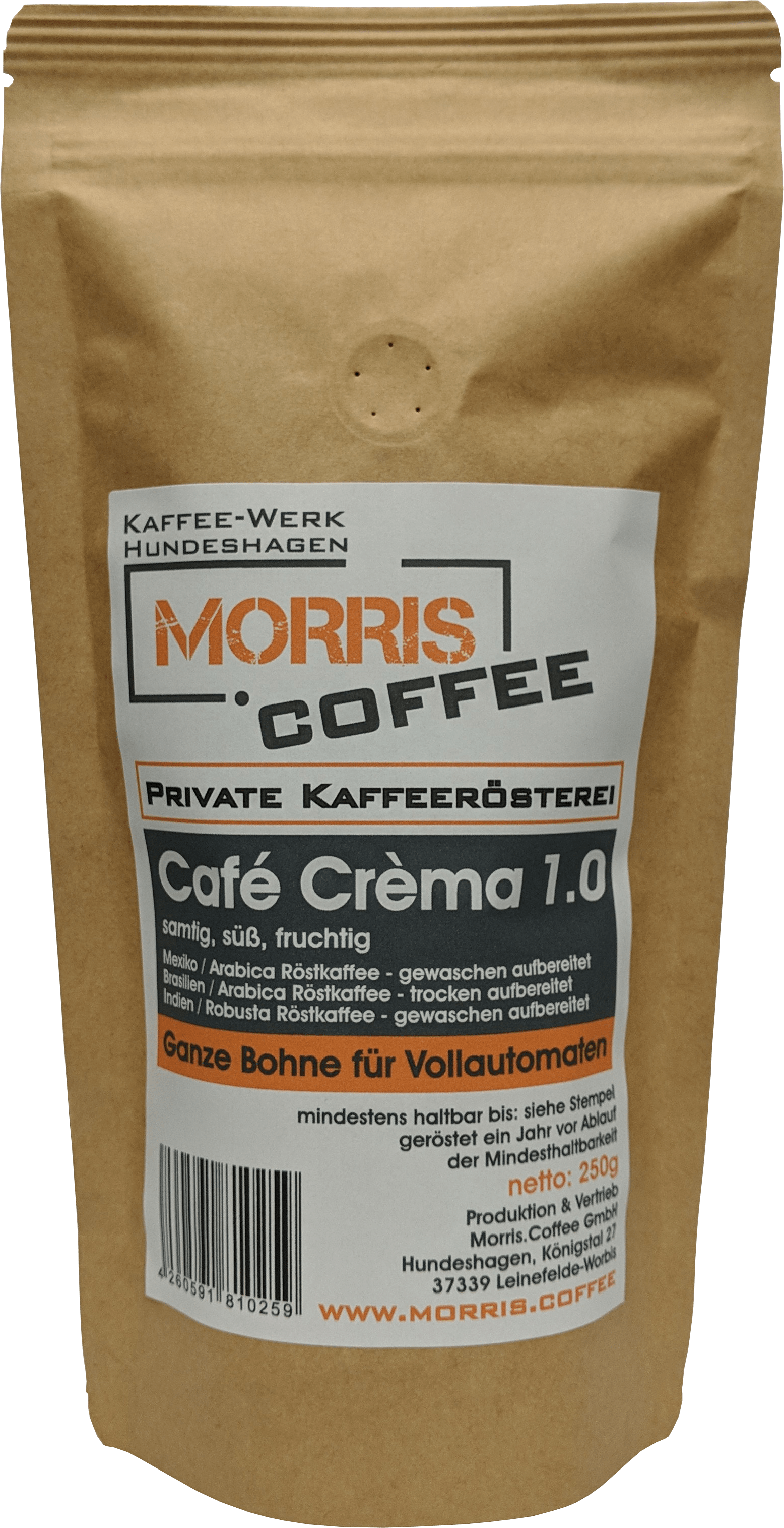 Cafe Crema 1.0 - 250 g - ganze Bohne