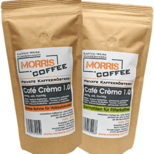 Cafe Crema gemahlen für Filterkaffee oder als ganze Bohne auf morris.coffee bestellen