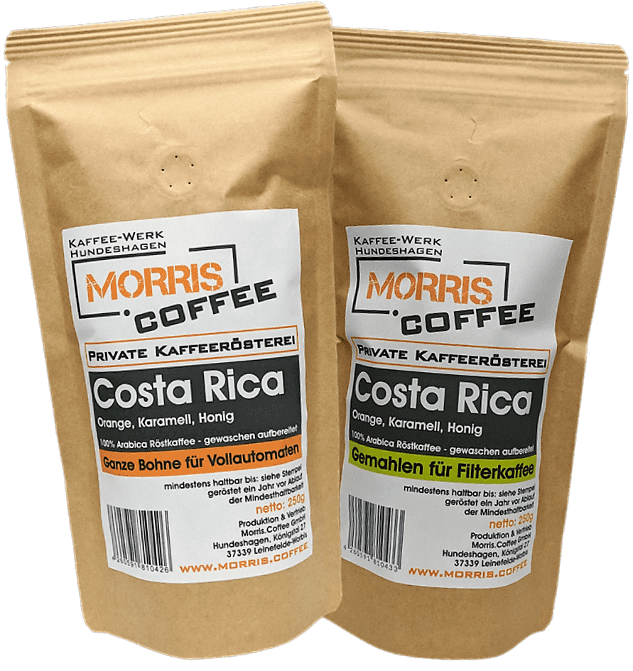 Kaffee aus Costa Rica gemahlen für Filterkaffee oder als ganze Bohne auf morris.coffee bestellen